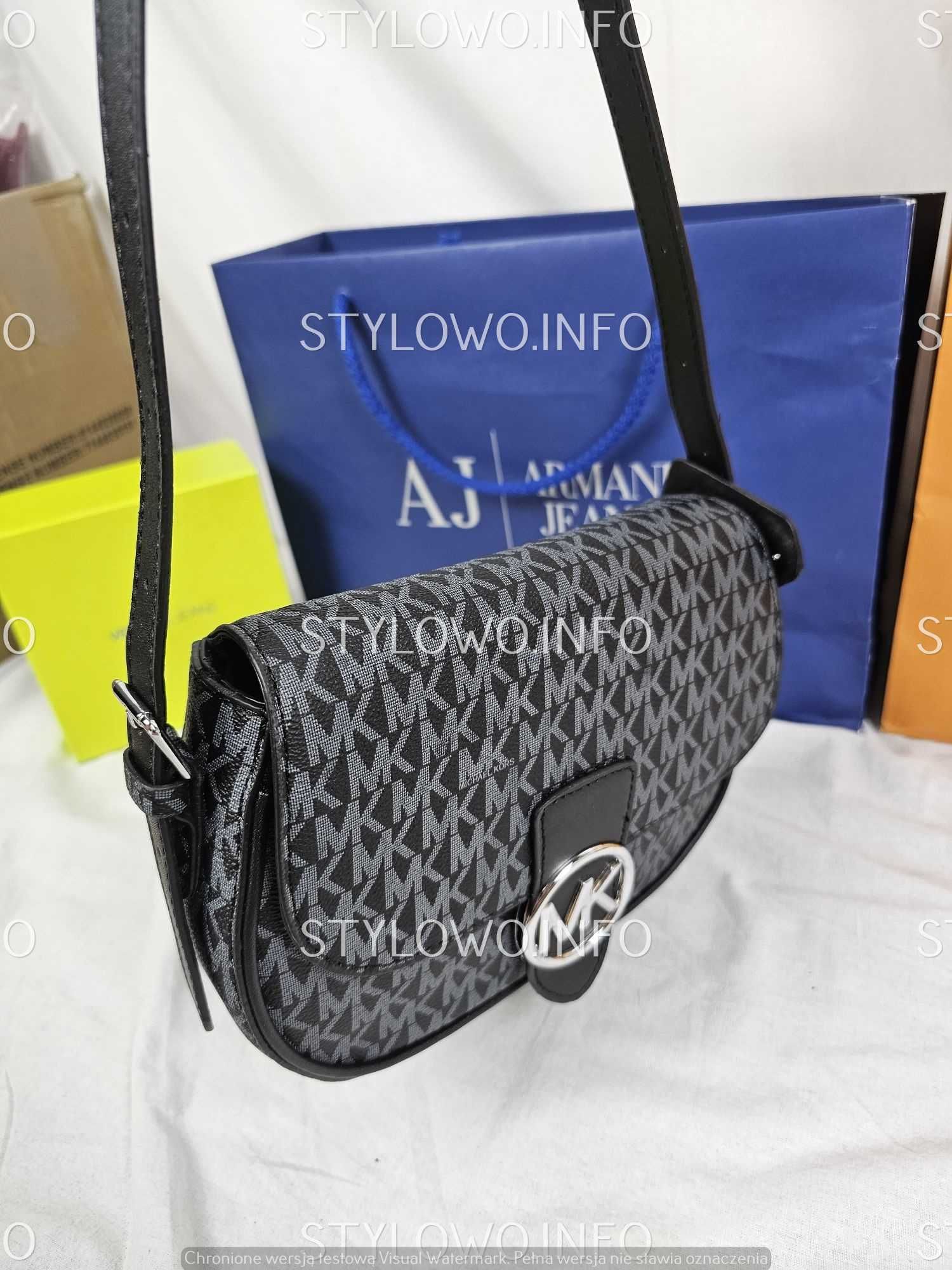 Torba biznesowa Torebka damska Michael Kors monogram grafit kuferek