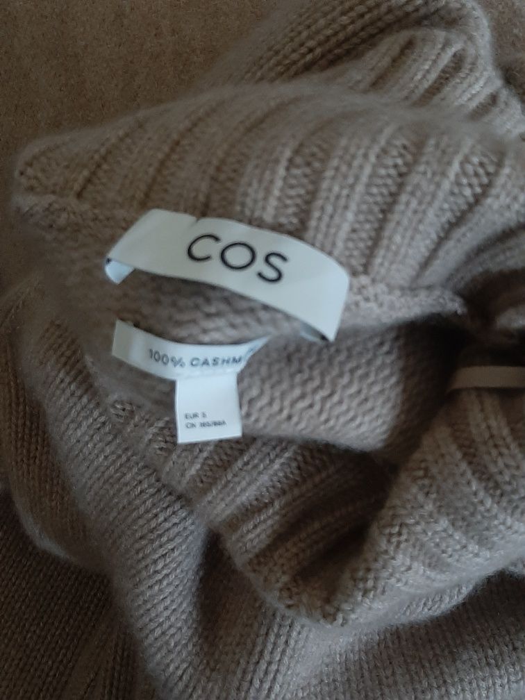COS 100% gruby kaszmirowy oversize polgolf Nowy