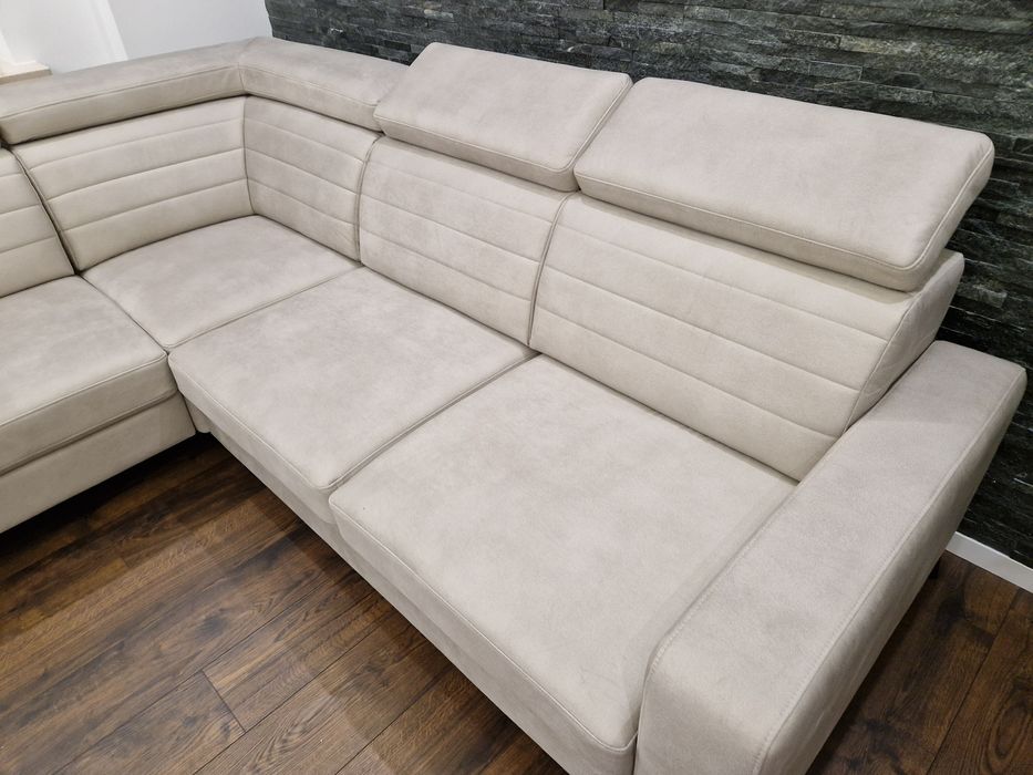 Komplet wypoczynkowy narożny amaro szary taupe