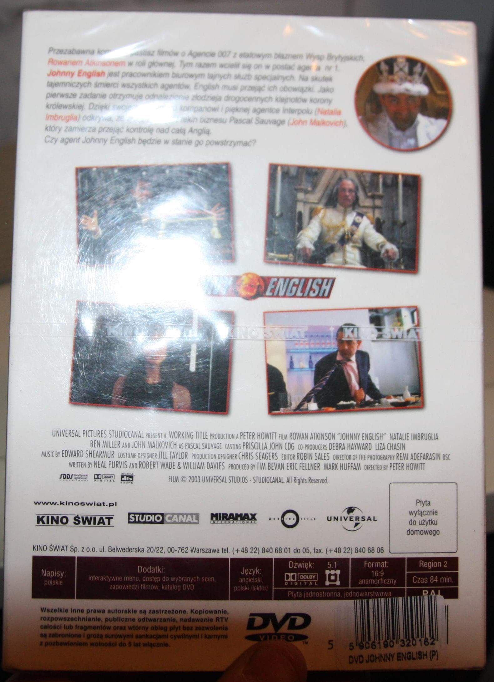DVD Jonny English ( Rowan Atkinson) Nie wie co to strach i ryzyko nr 2