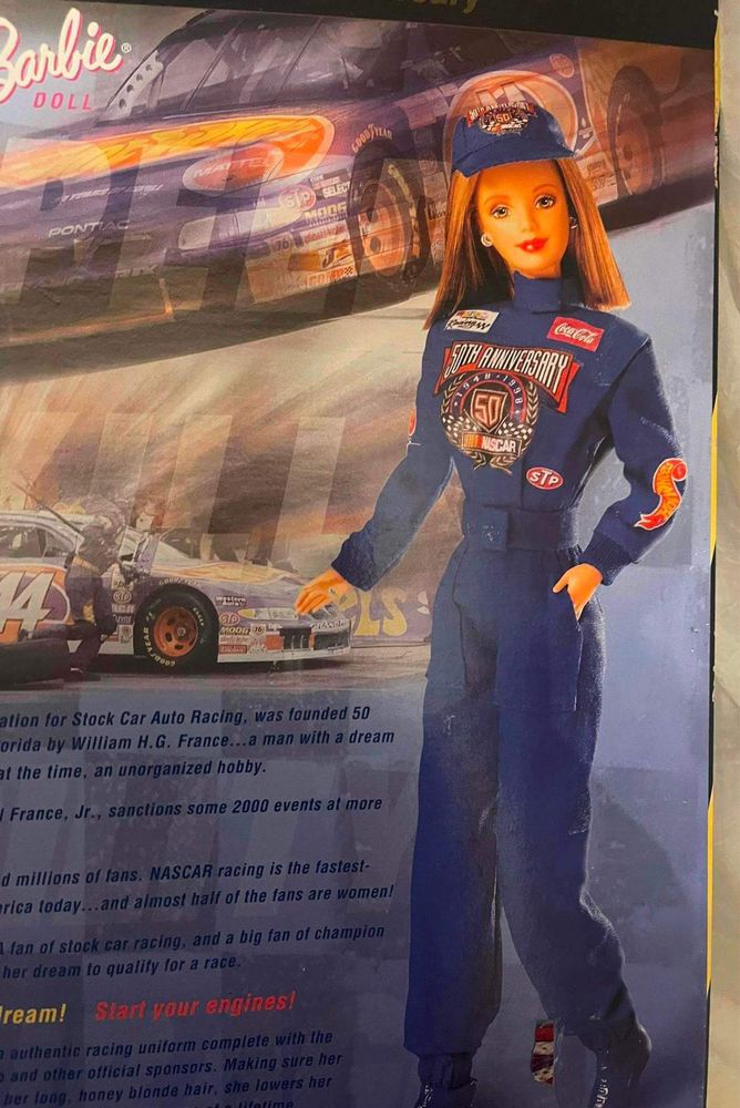 Lalka Barbie z 1998 Mattel Nascar wyścigi rajdowe