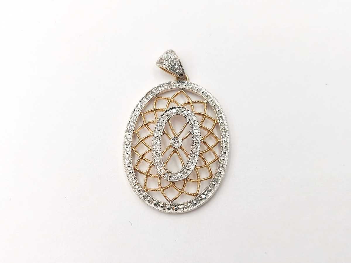 wisiorek złoto 14K 585 diamenty 0,28 ct 4,04 g certyfikat