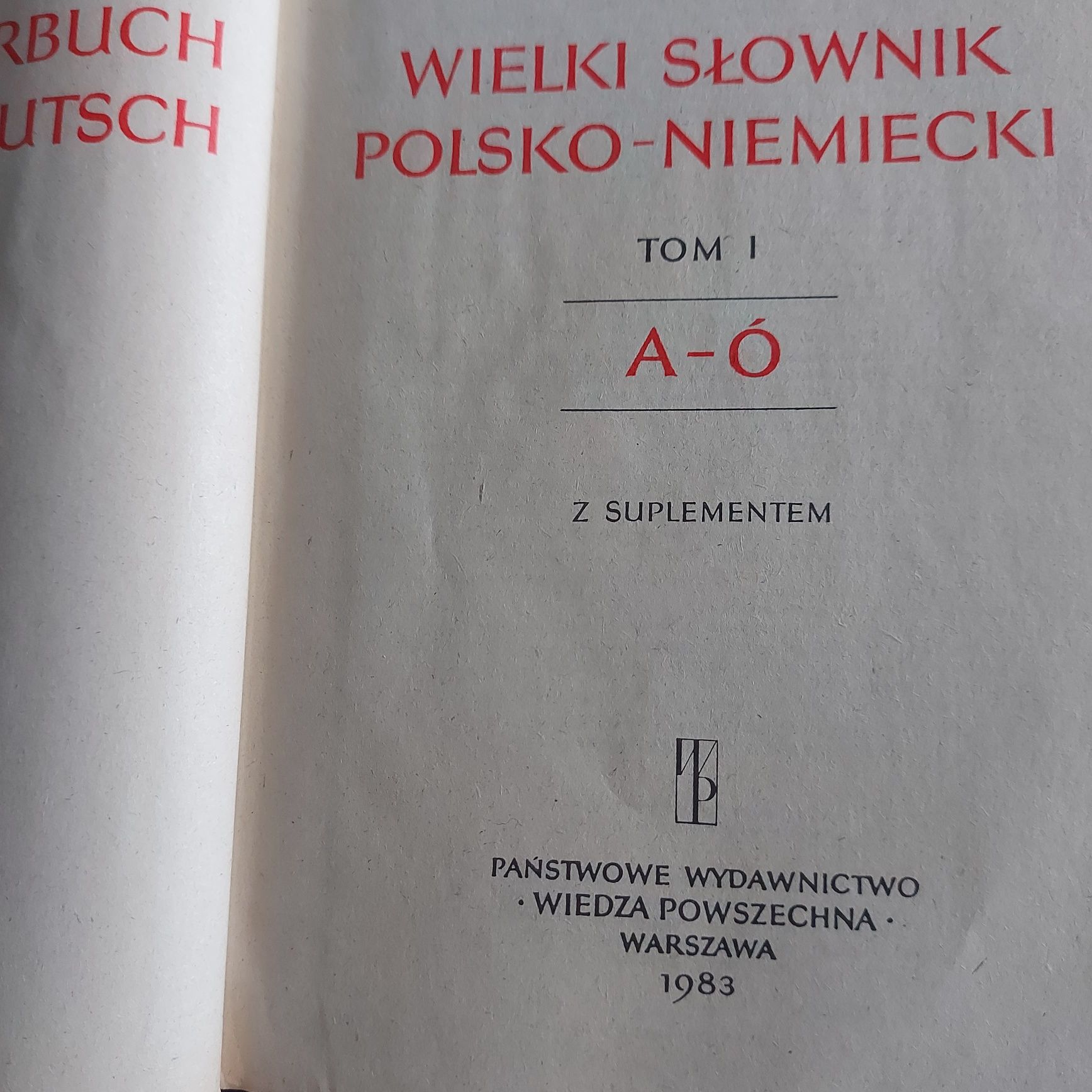 Wielki Słownik Polsko-Niemiecki 2 tomy wyd.1983r.