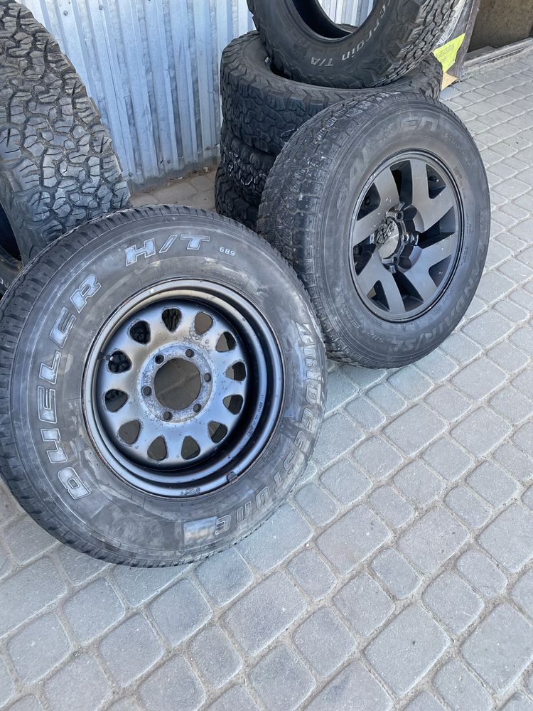 Колесо взборі 1шт запаска 2шт диск 6 139.7 16 L200 Pagero Navara шина