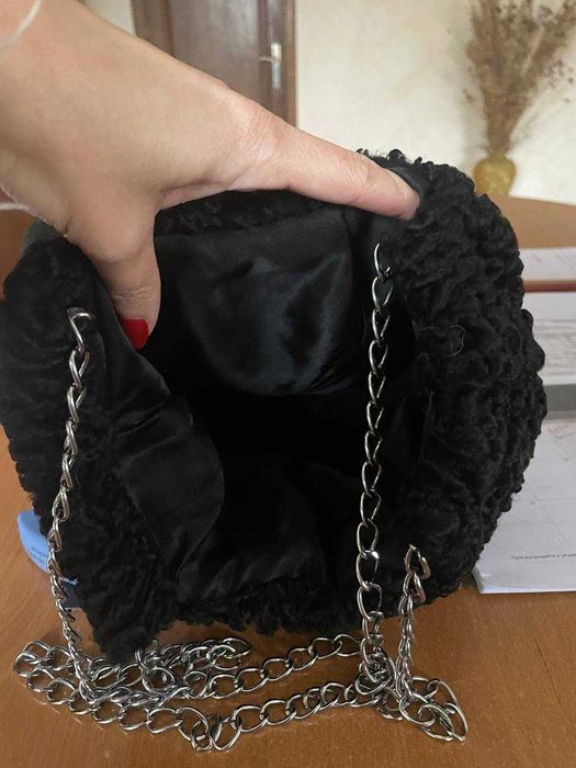 Сумка -шопер з натурального хутра каракуль