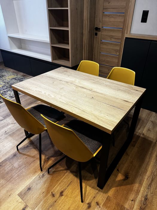 Krzesło żółte musztardowe Nox 4 designerskie krzesła szare siedzisko