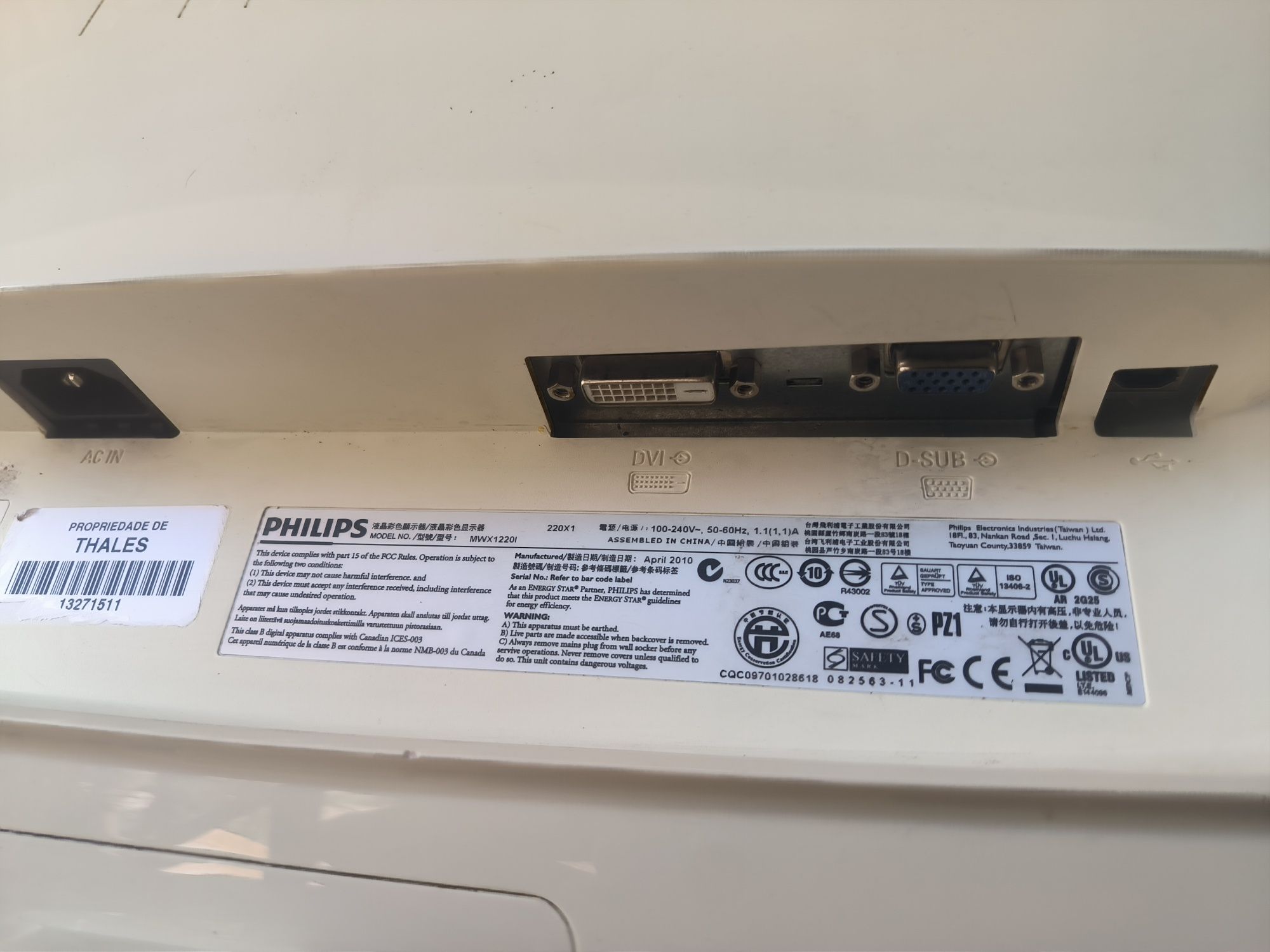 Monitor Philips MWX1220I