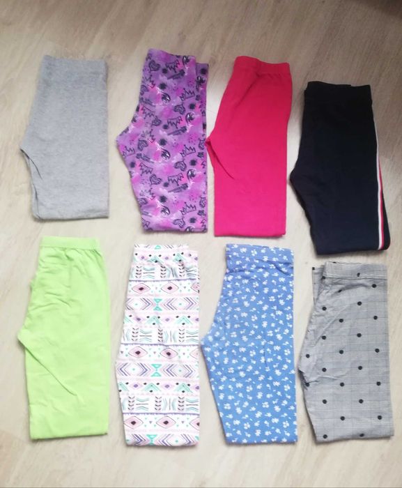Spodnie leginsy getry zestaw 8szt  dla dziewczynki roz 10/11lat 146 cm