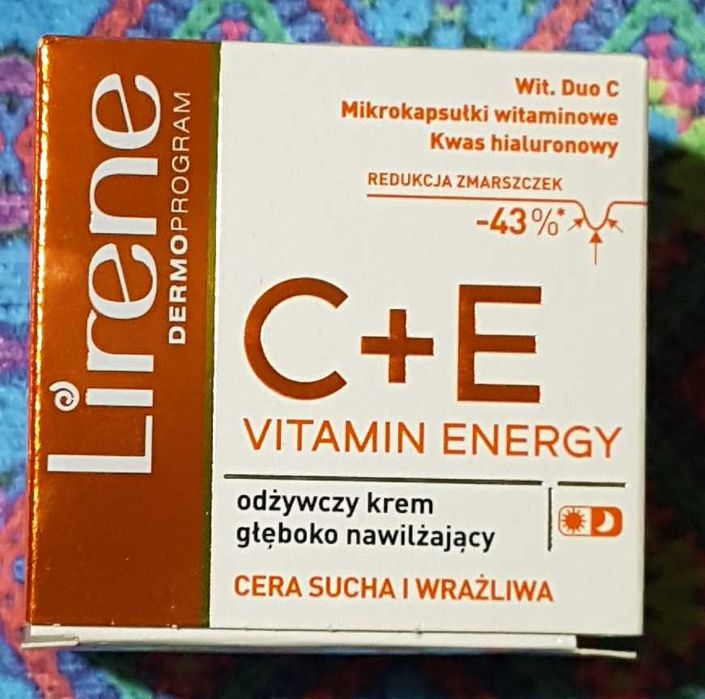 Lirene odżywczy nawilżający krem do twarzy C+E dzień /noc termin 2028r