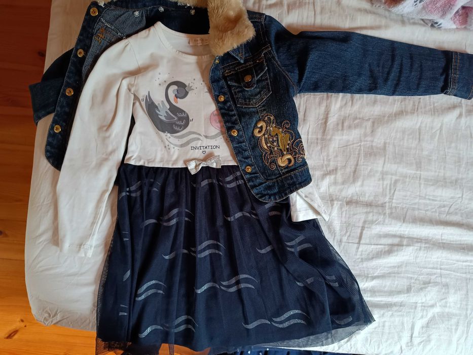 2 sukienki+kurtka =30zł. 110cm