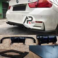 BMW F80 F82 F83 M3 M4 Difusor Laminas Traz Mperformance Preto brilhant