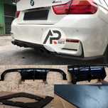 BMW F80 F82 F83 M3 M4 Difusor Laminas Traz Mperformance Preto brilhant