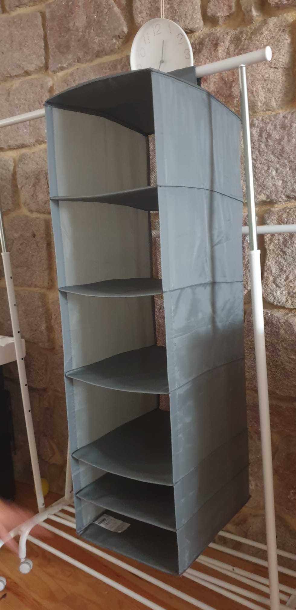Suporte p/cabides + Arrumação c/6 compartimentos