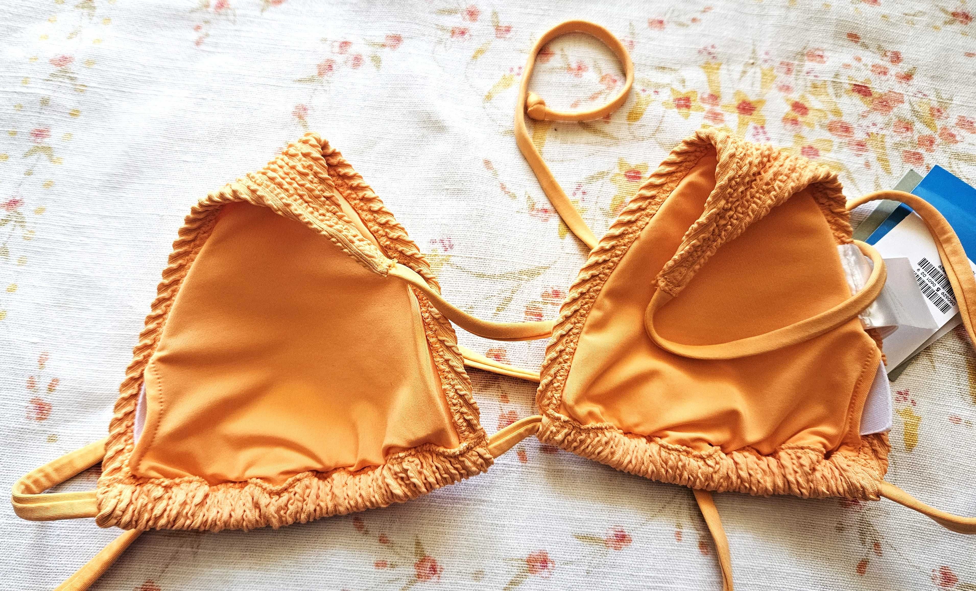 Góra bikini, pomarańczowa, wiązana, L H&M nowa