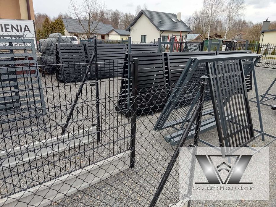 Furtka | Bramka wejściowa ogrodzeniowa z panela 2D Czarna + słupy