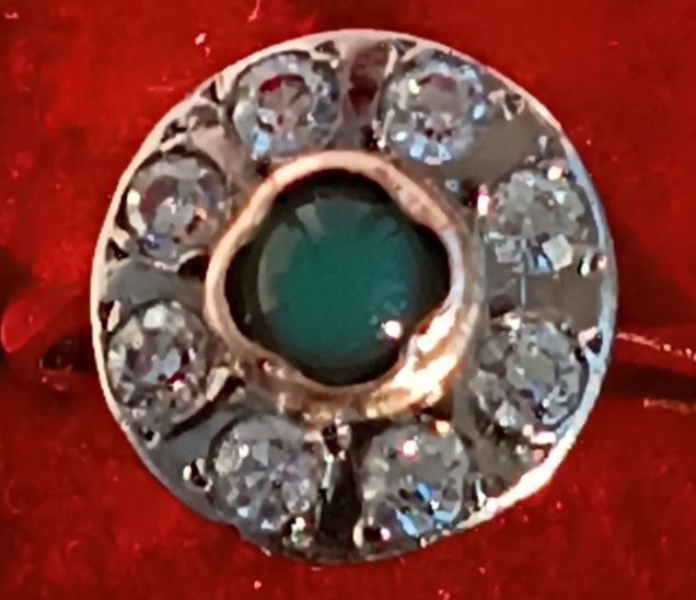 Каблучка кольцо золото 585 ссср малинка хризопраз 3,15г