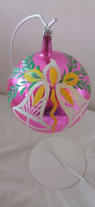 Bombki szklane vintage ręcznie malowane duże 20 cm