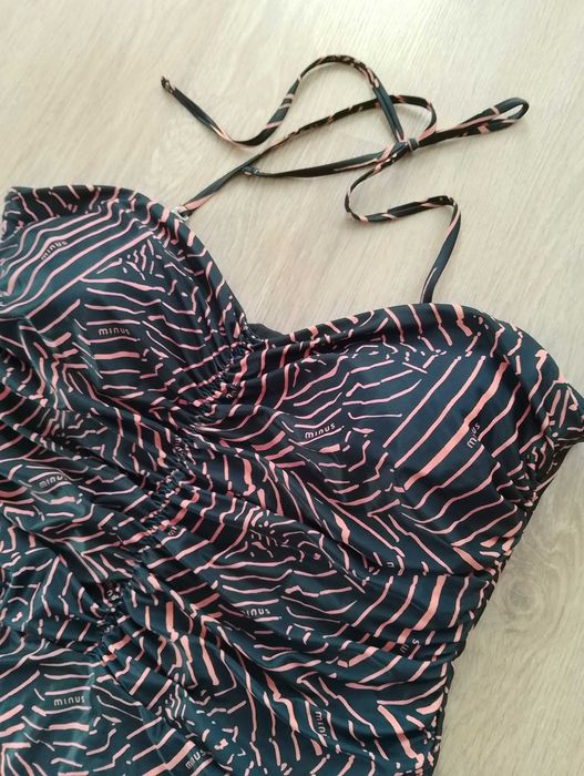 Minus czarno-pomarańczowy jednoczęściowy strój kąpielowy 44 XXL 46XXXL