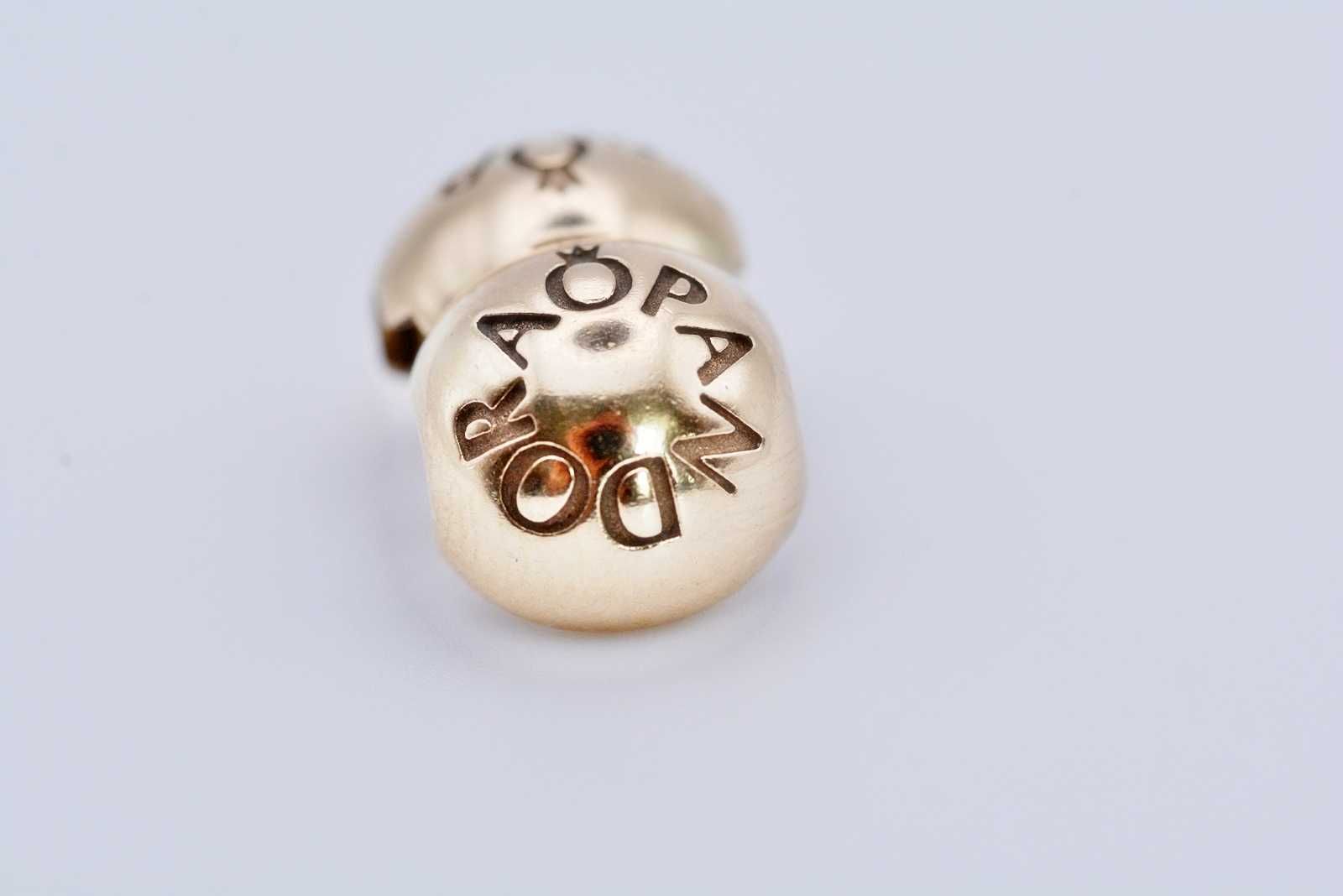 ORYGINALNY charms 3,32G Pandora 585 klips Signature Logo