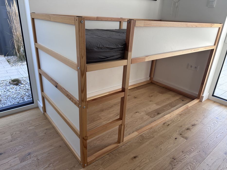 Lozko dwustronne ikea kura pietrowe drewniane