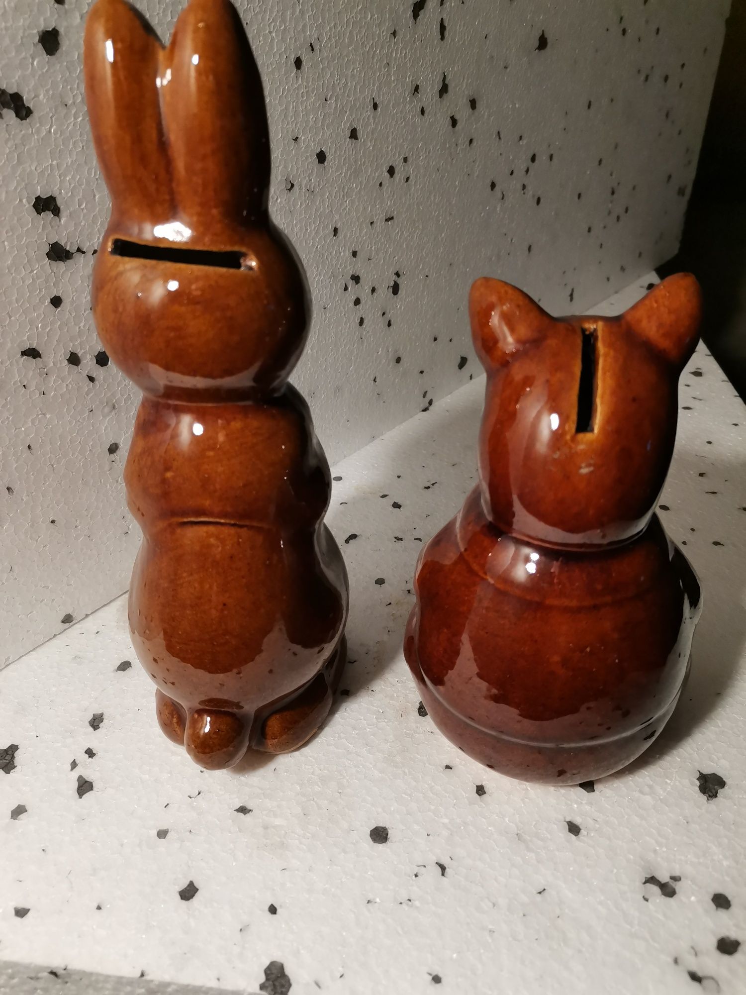 Skarbonka ceramiczna Prl świnka królik figurki