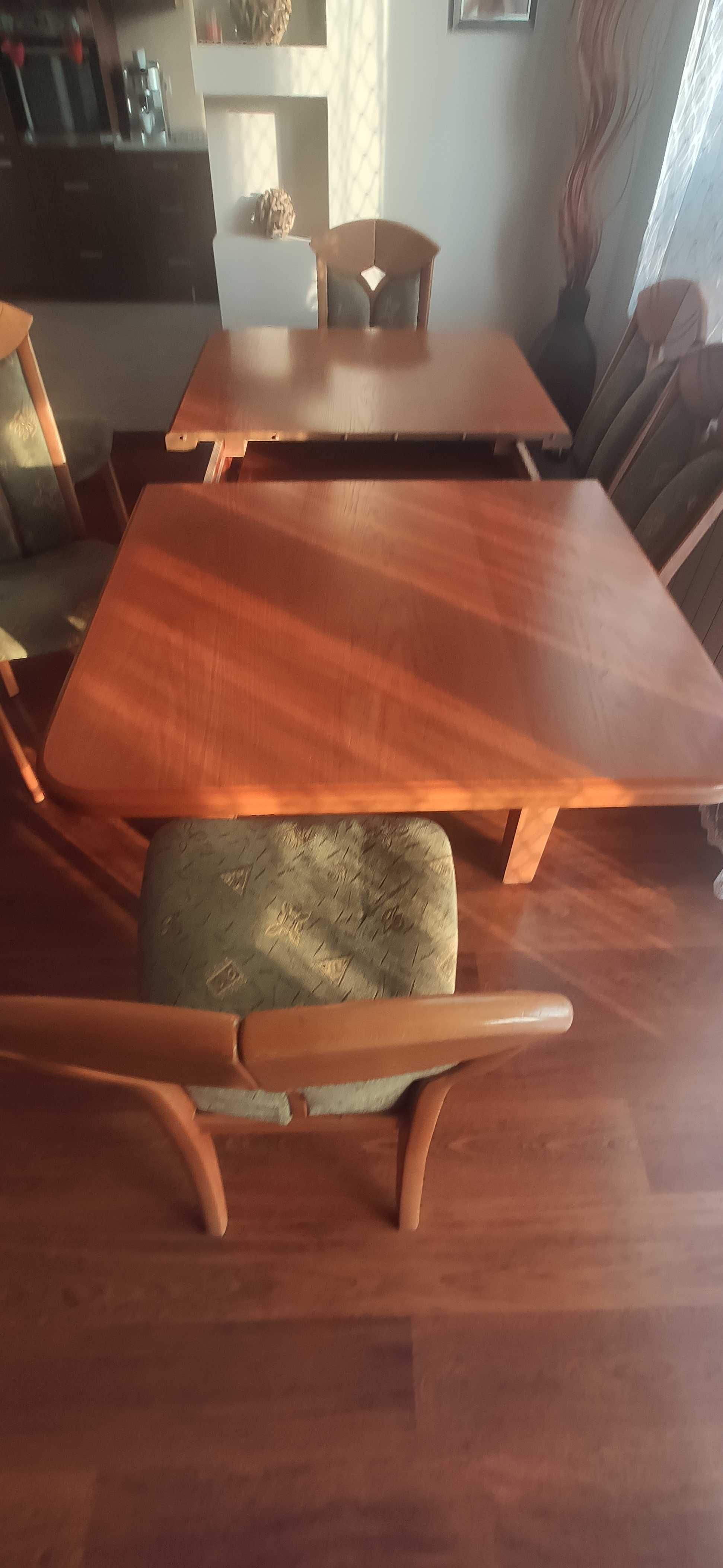 Stół rozkładany 160 ( 220 ) x 90 x 75 + 6 krzeseł