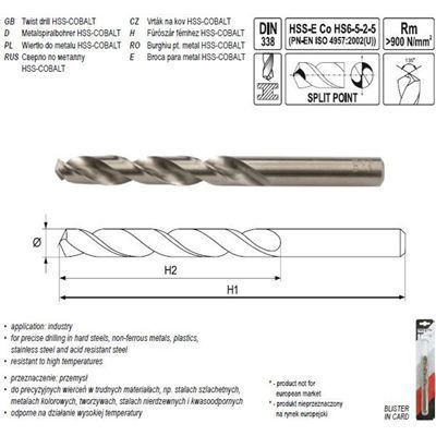 Wiertło Do Metalu 3Mm Hss-Co Yato Yt-4030 2Szt