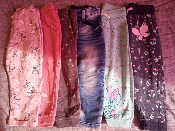 Spodnie dla dziewczynki 98 i 2 pary spodni r.92