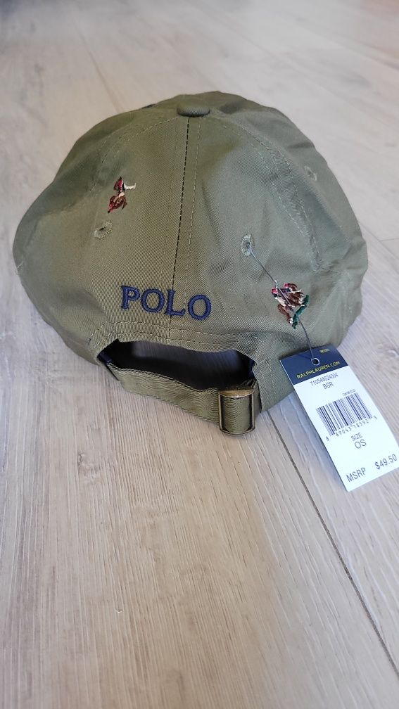 Czapka baseball POLO RALPH LAUREN oliwka khaki nowy model 2024