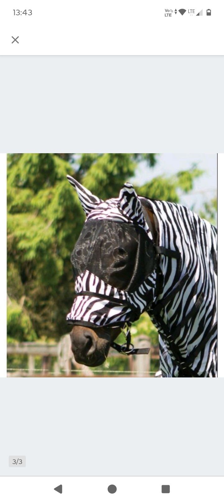 Derka siatkowa maska przeciw owadom QHP zebra