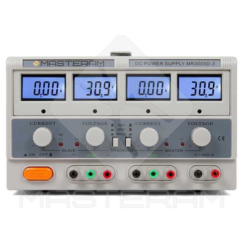 лабораторний триканальний блок живлення Masteram MR3005D-3