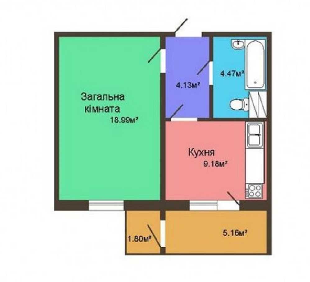 Терміново продам 1-но кімнатну квартиру в новому зданому будинку