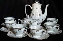 Serwis porcelanowy pozłacany Porcelana Bogucice