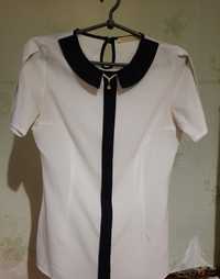 Блузка с коротким рукавом школьная для девочек
