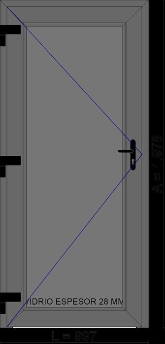 Porta  e janela em PVC em cor cinza (7016)