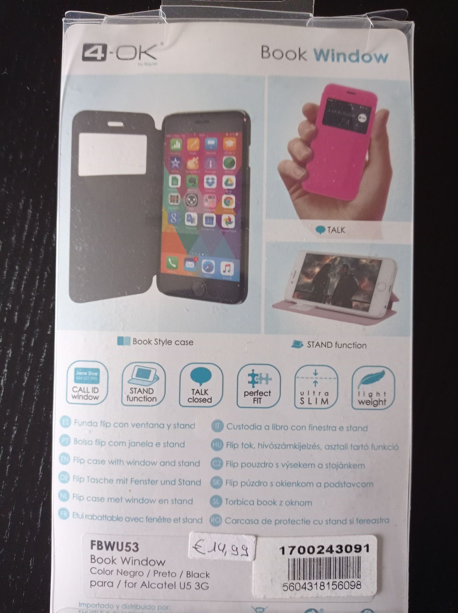 Capa Alcatel U5 3G - NOVA 
Sem utilizar porque vendi o telemóvel.