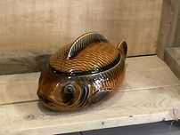 Ceramiczna Waza Fajansowa na Śledzie w kształcie Ryby- Francja