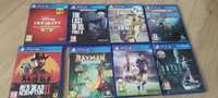 Zestaw gier na ps4, mocno zniszczone, rdr2, last of us2, Rayman Ps4.