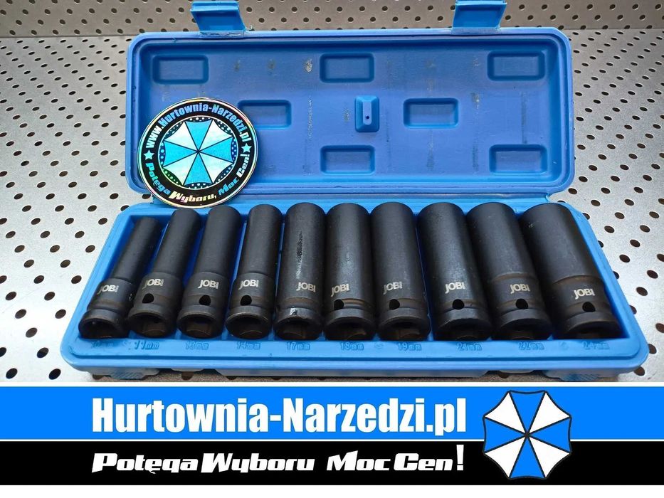 Długie Nasadki udarowe 10-24mm 1/2" 10-el. zestaw nasadek udarowych