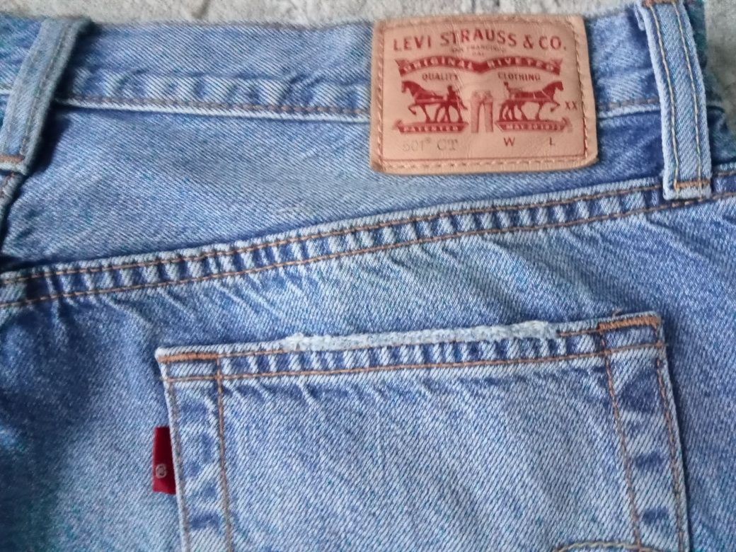 Levis 501 CT W 29 L 32 165/74A Jansy spodnie dżinsowe z przetarciami