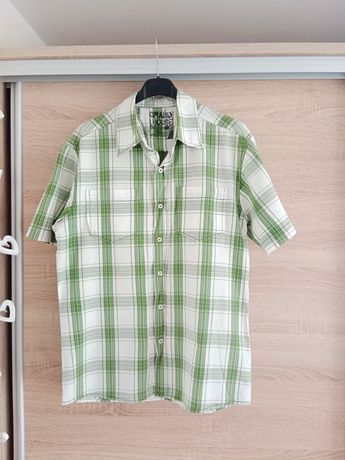 Zielona koszula męska w kratkę house M