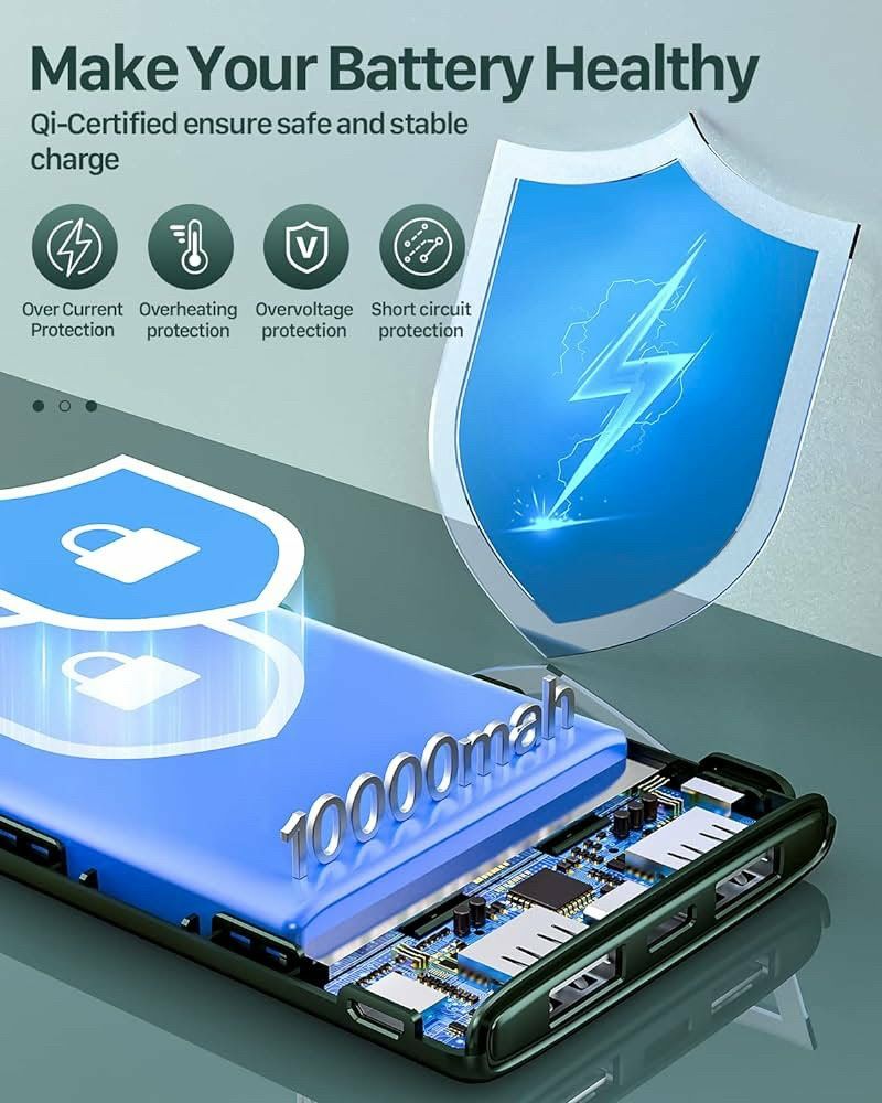 Качественный Повербанк 10000mah 15W Быстрая зарядка Power bank