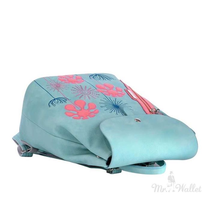 Рюкзак сумка из экокожи, мятного цвета с аппликацией Alba Soboni бренд