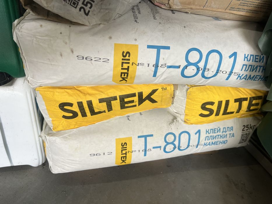 Клей для плитки та каменю Siltek T-801, залишки 6 мішків