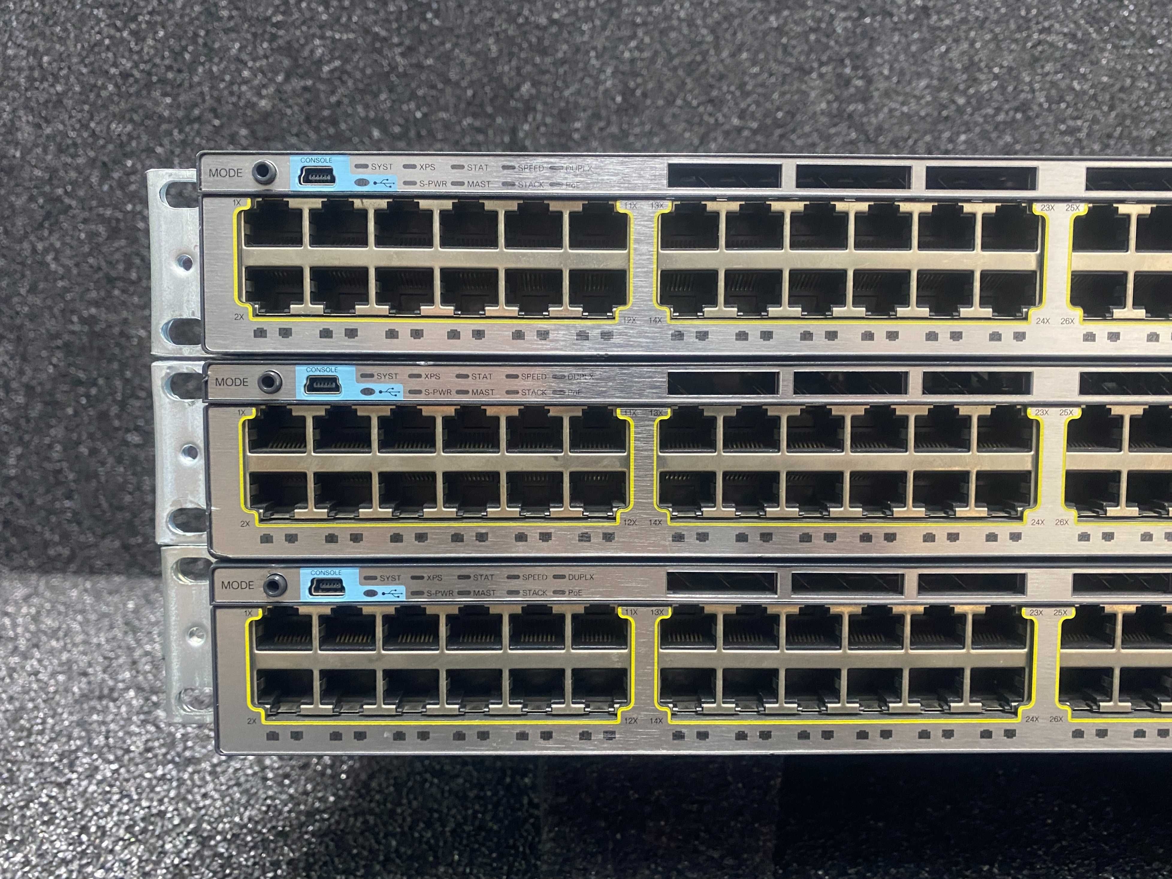 Гігабітний комутатор Cisco WS-C3750X-48P-S з PoE+ (435 Вт)