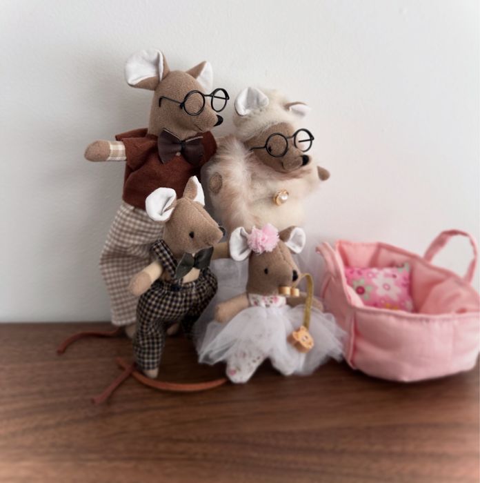 Myszki handmade nie maileg 18cm,15cm,12cm,10cm