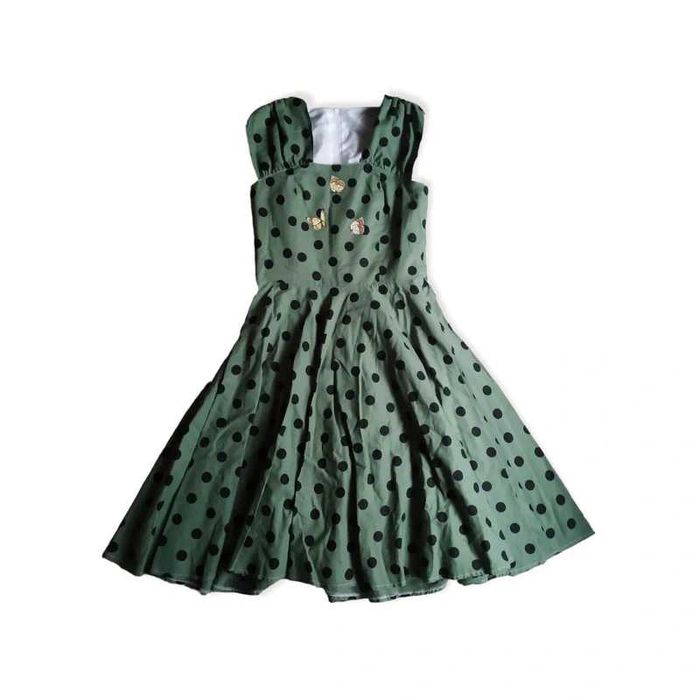 Bawełniana rozkloszowana sukienka w grochy