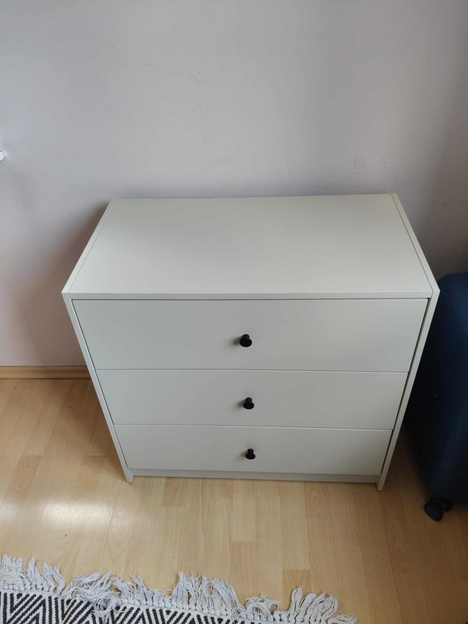KOMODA GURSKEN , 3 szuflady, jasny beż