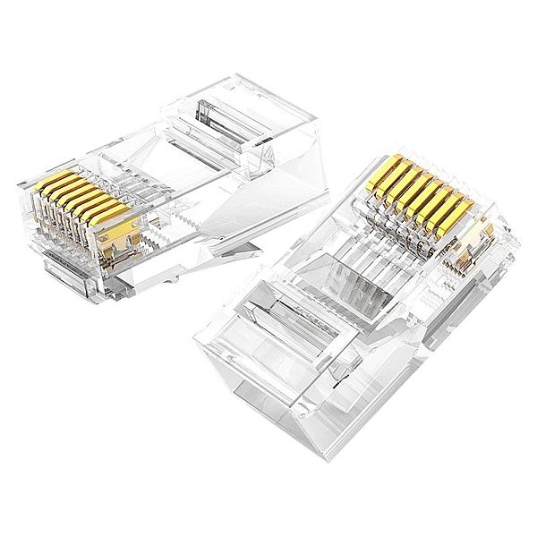Ugreen 10x wtyk wtyczka złączka końcówka RJ45/8P8C Cat 6 przezroczysty