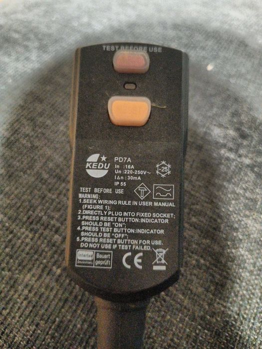 3m KEDU PD7A PRCD 16A  Wyłącznik Różnicowoprądowy30mA